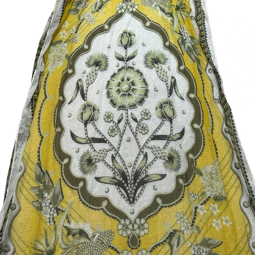 Unbranded Yellow and Green Floral Print Boho Statement Maxi‎ Scarf Summer Event